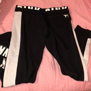 Cute vs pink black and white jogger leggings